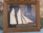19th Century Ship Diorama — Framed Maritime Scene