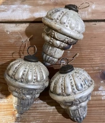 French Glass "Antiqued" Baubles - Large