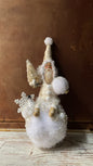White Winter Santa Ornament | Vintage by Crystal Spun Cotton Ornament