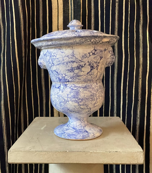 Medium Lion Tulip Vase - Dark Blue Marbleized - Erik Bendtsen