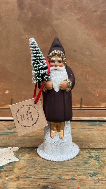 Matte Mocha Santa with Gold Boots & Beading  | Ino Schaller