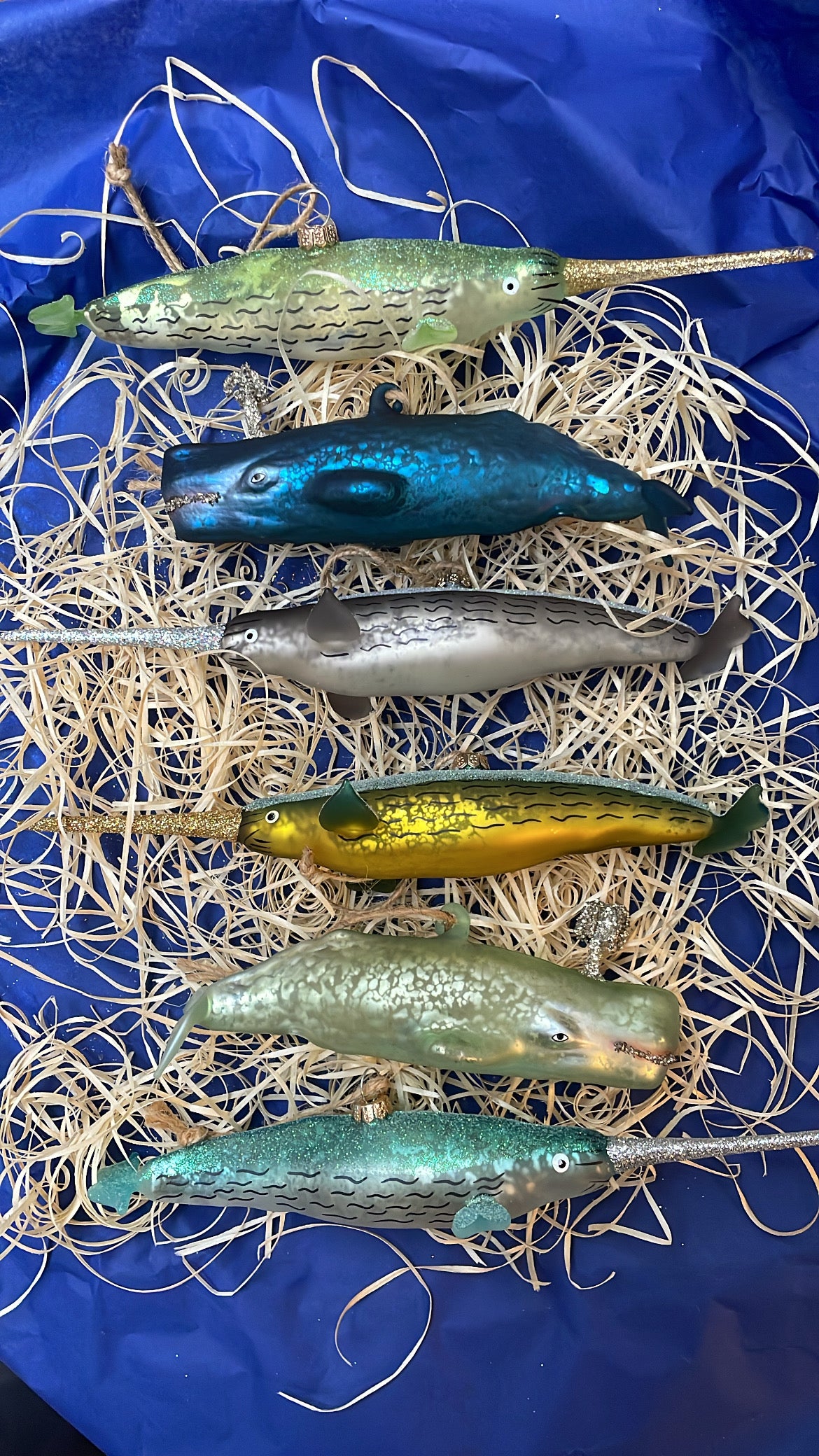 Glitter Glass Narwhal | Christmas Ornament