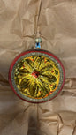 Red Reflecting Ball with Velvet Pattern| Nostalgie Christbaumschmuck