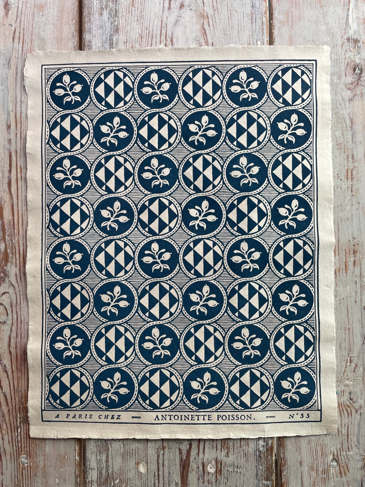55B 'Olives' Handmade Domino Paper | Antoinette Poisson - Bon Ton goods