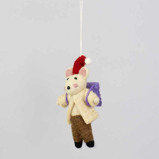 Backpacking Mouse - Christmas ornament | Christmas Ornament
