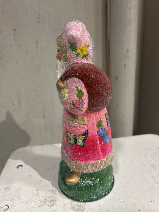 Faded Pink Santa with Butterfly Decoration | Ino Schaller