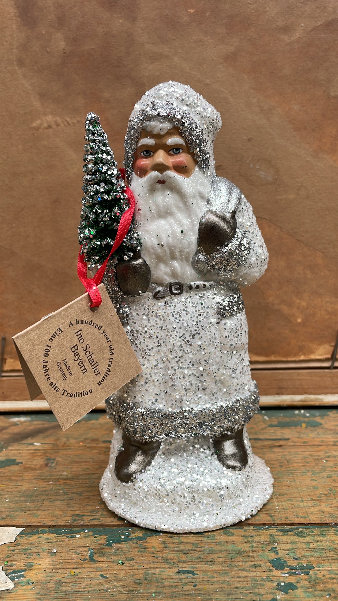 White Santa with Bag Silver | Ino Schaller