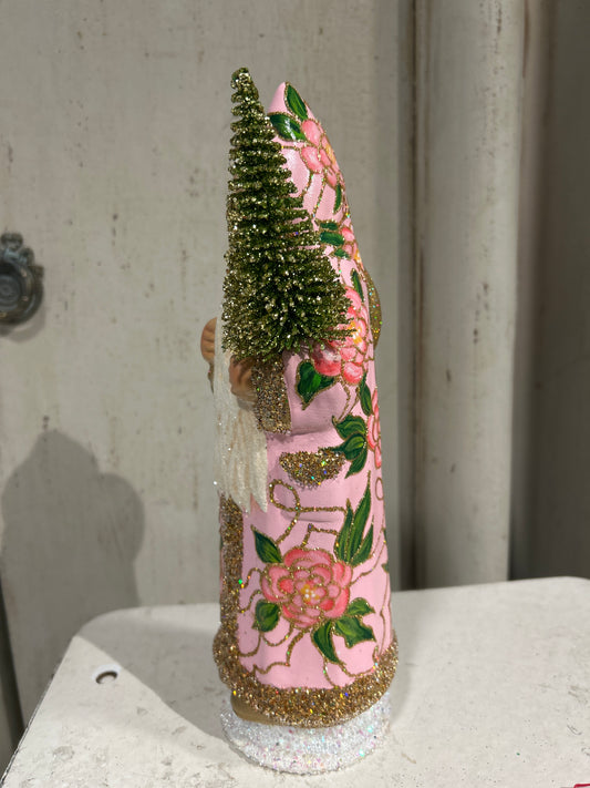 Pink Santa with Flower Decoration | Ino Schaller