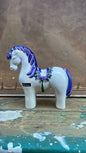 Vintage Rosa Ljung Ceramic Horse with Floral Garland, 18 cm