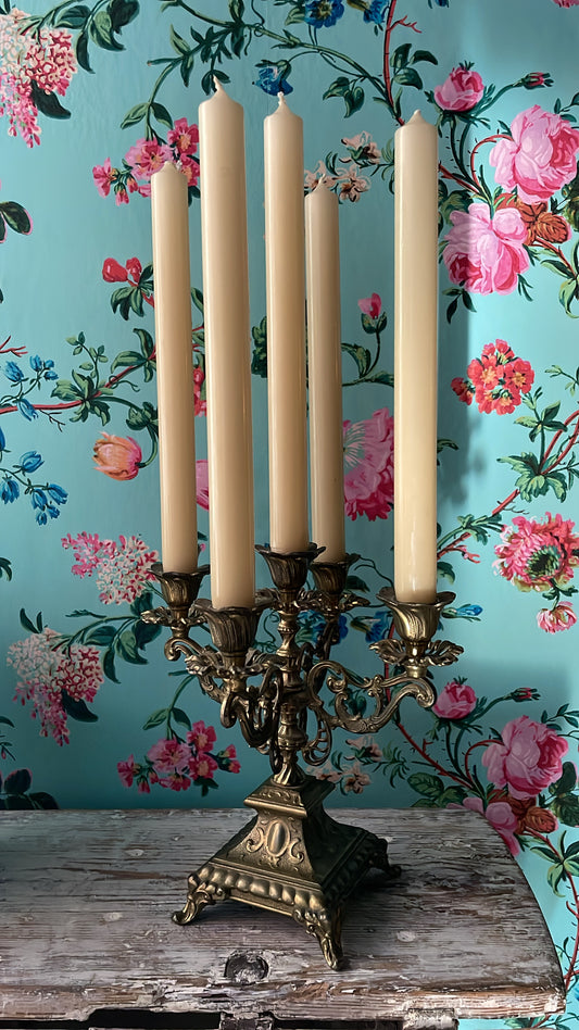 Antique Brass Five-Arm Candelabrum II.
