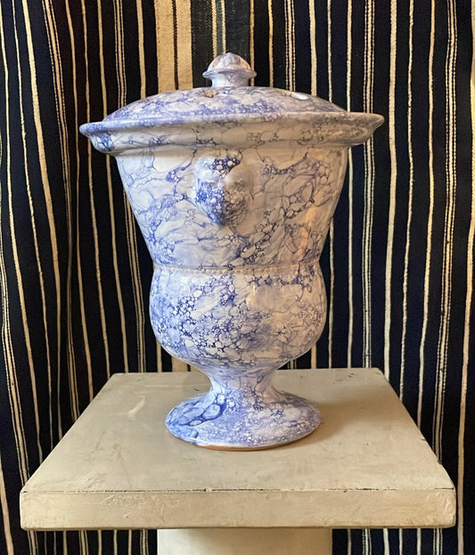 Medium Lion Tulip Vase - Dark Blue Marbleized - Erik Bendtsen