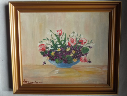 Heinrich Jensen – Floral Still Life | Oil on Canvas, 35 × 29 cm
