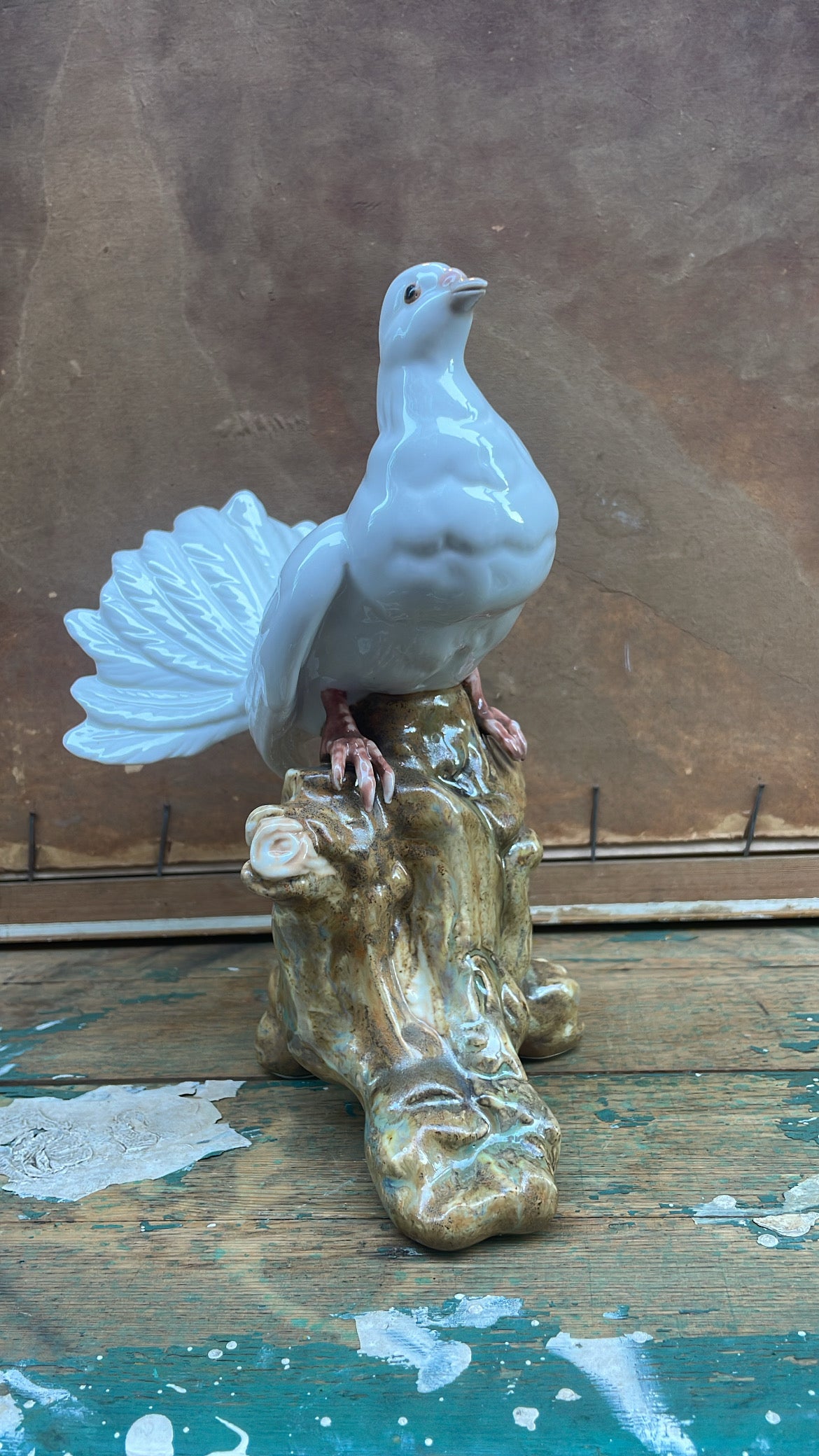 Vintage Tengra White Dove Figurine  Handcrafted in Spain, Mid-Century