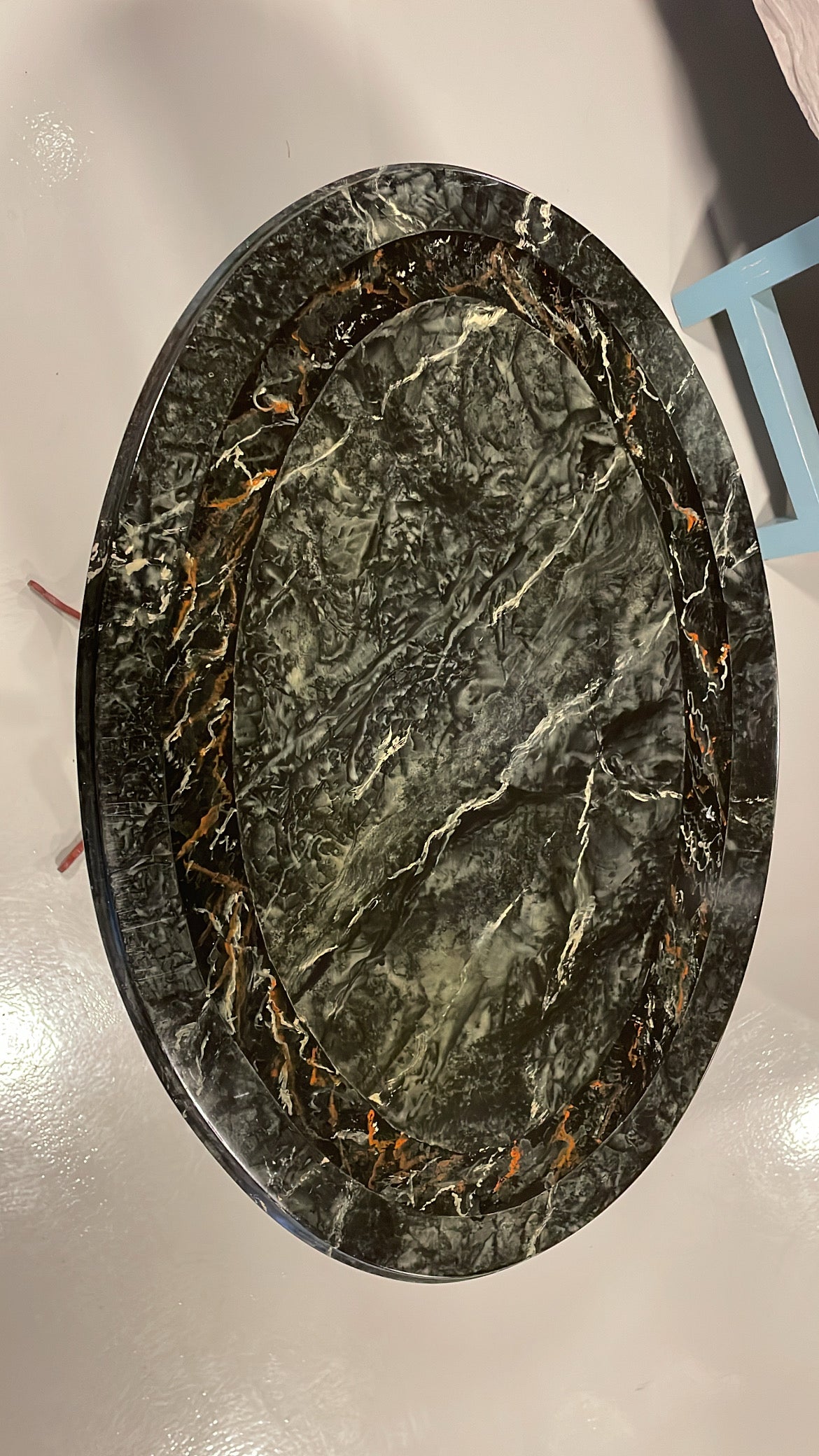 Antique Pedestal Table with Grain-Painted Wooden Top | Early 20th Century