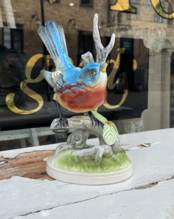 Vintage Colorful Tropical Bird Figurine
