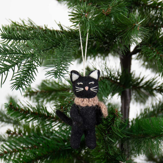 Black Cat Christmas Ornament by A World of Craft