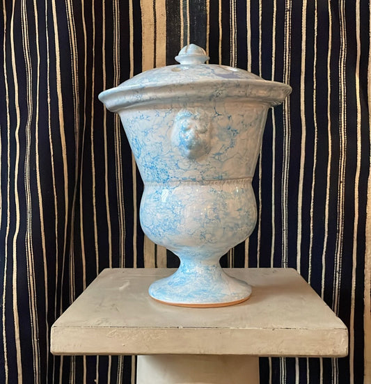 Medium Lion Tulip Vase - Light Blue Marbleized - Erik Bendtsen