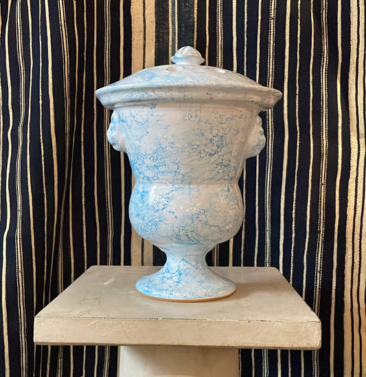 Medium Lion Tulip Vase - Light Blue Marbleized - Erik Bendtsen