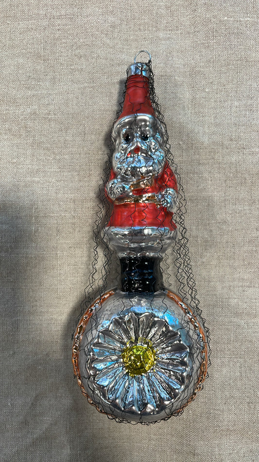 Nostalgic Santa on Reflective Ball | Nostalgie Christbaumschmuck