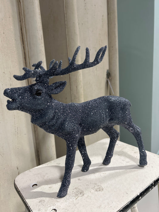 Gunmetal Silver Beaded Grand Reindeer | Ino Schaller