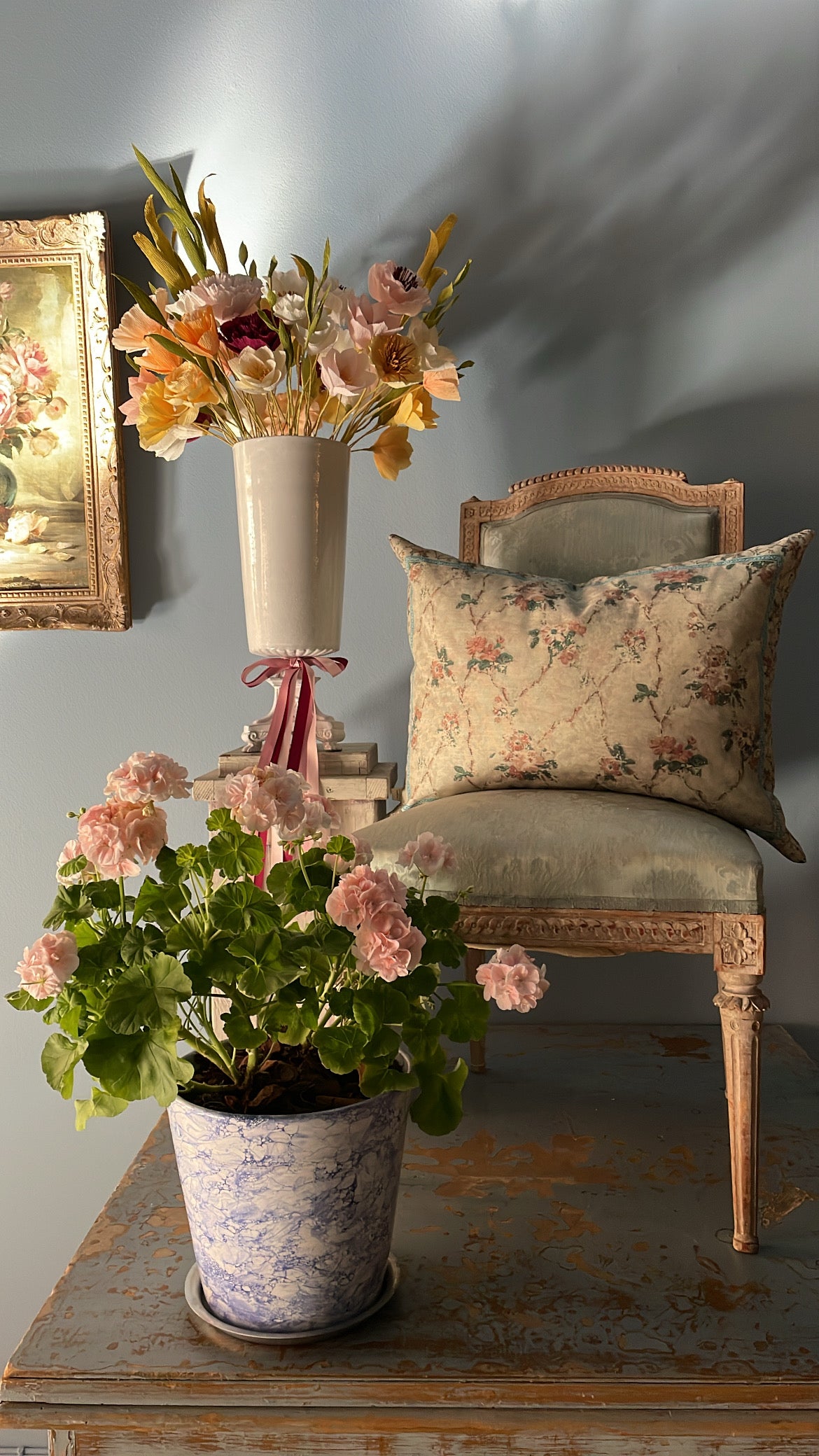 Vintage Floral Linen Cushion - John Derian