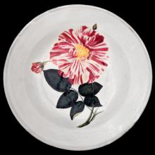 John Derian Rose Banco Soup Plate, set of 6 by Astier de Villatte, B2B view on black background