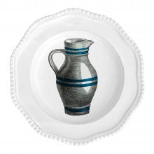 John Derian Striped Pitcher Soup Plate, set of 6 by Astier de Villatte, B2B view on black background