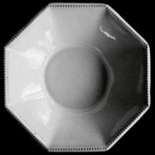 Perles Octagonal Soup Plate, set of 6 by Astier de Villatte, B2B view on black background