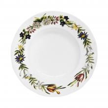 John Derian Medium Flowers Garland Plate, set of 6 by Astier de Villatte, B2B view on black background