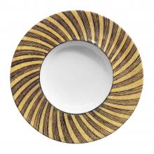 John Derian Wide Rim ABC Spiral Dessert Plate, set of 6 by Astier de Villatte, B2B view on black background