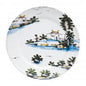 John Derian Chinoiserie Landscape Pagoda 1760 Bristol Dessert Plate, set of 6 by Astier de Villatte, B2B view on black background