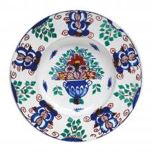 John Derian Dutch Peacock Medium Plate, set of 6 by Astier de Villatte, B2B view on black background