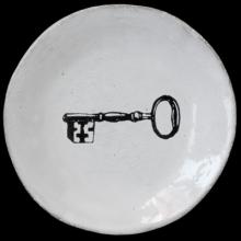 John Derian Small Key Plate, set of 6 by Astier de Villatte, B2B view on black background