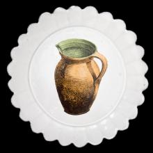 John Derian Medium Pitcher Plate, set of 6 by Astier de Villatte, B2B view on black background