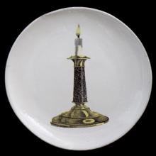 John Derian Candleholder Dinner Plate, set of 6 by Astier de Villatte, B2B view on black background