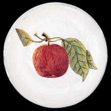 John Derian Medium Red Apple Plate, set of 6 by Astier de Villatte, B2B view on black background