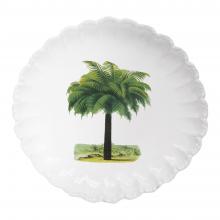 John Derian Medium Palm Tree Plate, set of 6 by Astier de Villatte, B2B view on black background