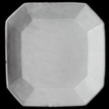 Révolution Dessert Plate, set of 6 by Astier de Villatte, B2B view on black background