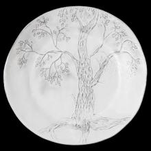 Setsuko Large Tree Dinner Plate, set of 6 by Astier de Villatte, B2B view on black background