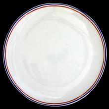 Commune de Paris Tricolore Dinner Plate, set of 6 by Astier de Villatte, B2B view on black background