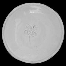 Nathalie Lété Trèfles Small Plate, set of 6 by Astier de Villatte, B2B view on black background