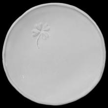 Nathalie Lété Trèfles Dessert Plate, set of 6 by Astier de Villatte, B2B view on black background
