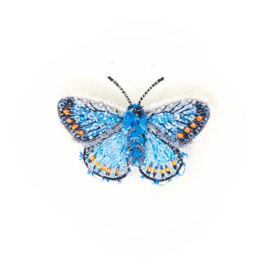 Adonis Blue Butterfly Brooch Pin | Trovelore