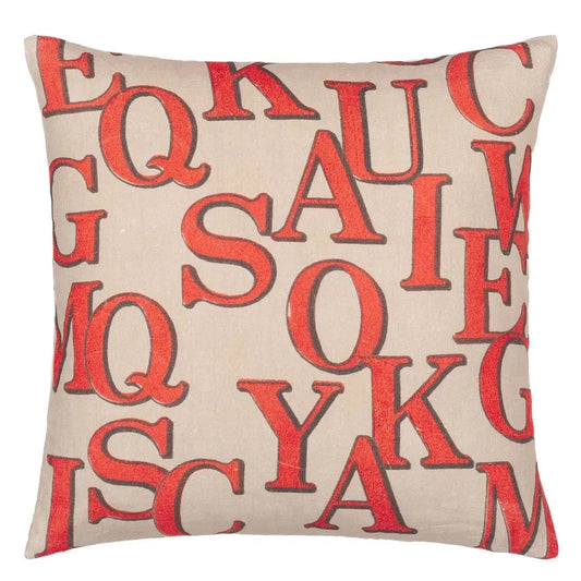 Alphabet Parchment Cushion - John Derian
