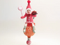 Red Popcorn Ball Elf Ornament | Vintage by Crystal Spun Cotton Ornament
