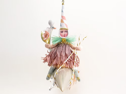 Assorted Rocket Girl Ornament | Vintage by Crystal Spun Cotton Ornament