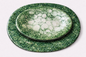 Large Marbled Dinner Plate, Dark Green | Handmade Erik Bendtsen Ceramics