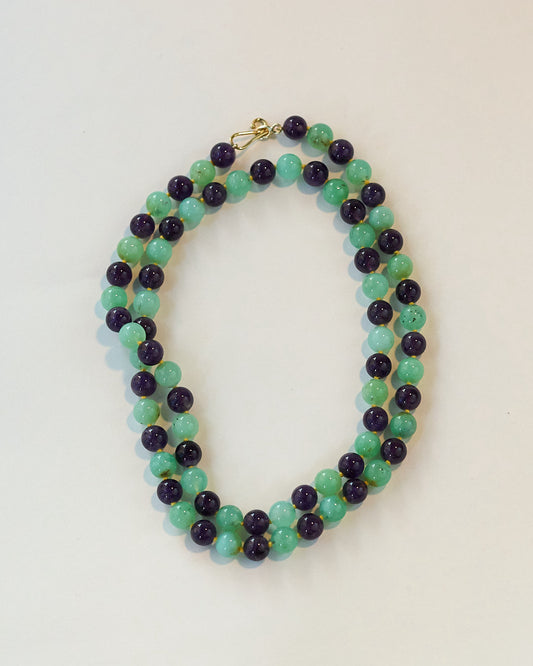 Chrysoprase & Amethyst Bead Necklace - Mikkel Brøgger