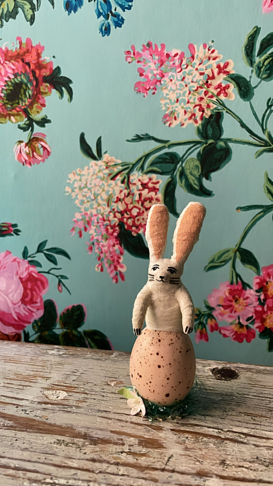 Hatched Bunny Egg Figure - Vintage by Crystal