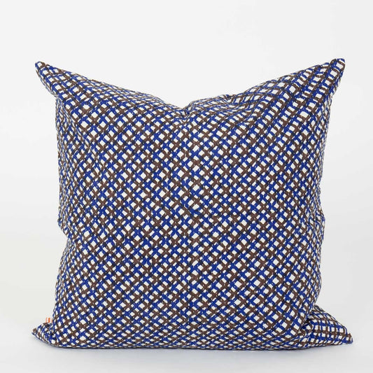 MELA Cushion Cover 50x50 cm Blue & Dark Red | A World of Craft